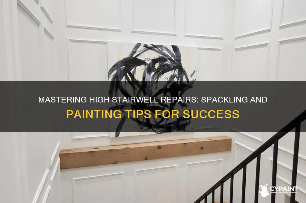 how to spackle and paint a high stairwell