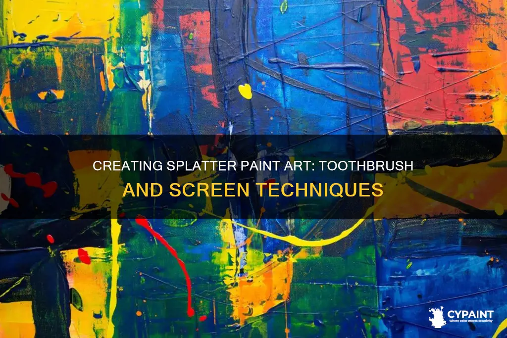 how to splatter paint with a toothbrush and screen