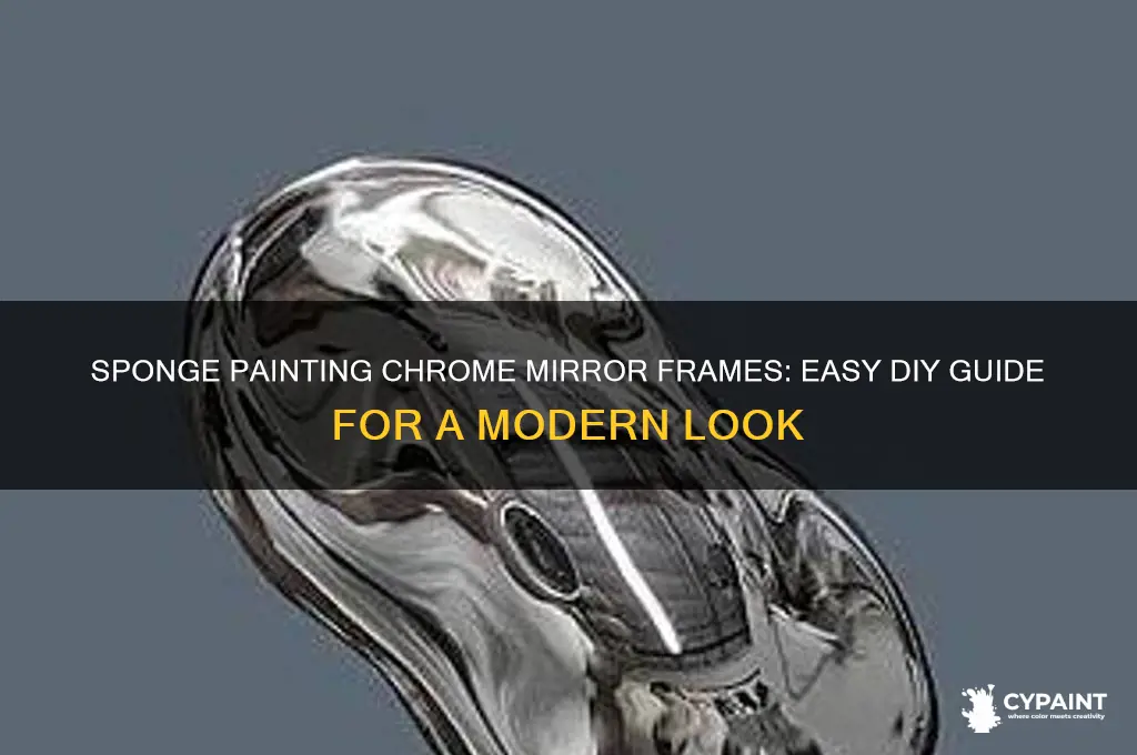 how to sponge paint chrome around a mirror