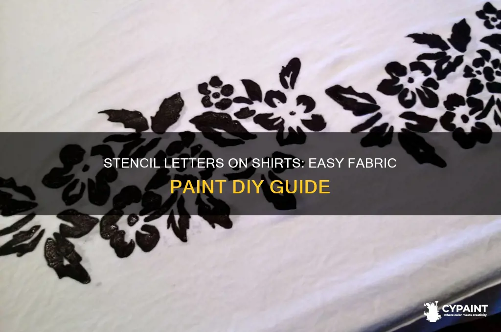 how to stencil letters on a shirt with fabric paint