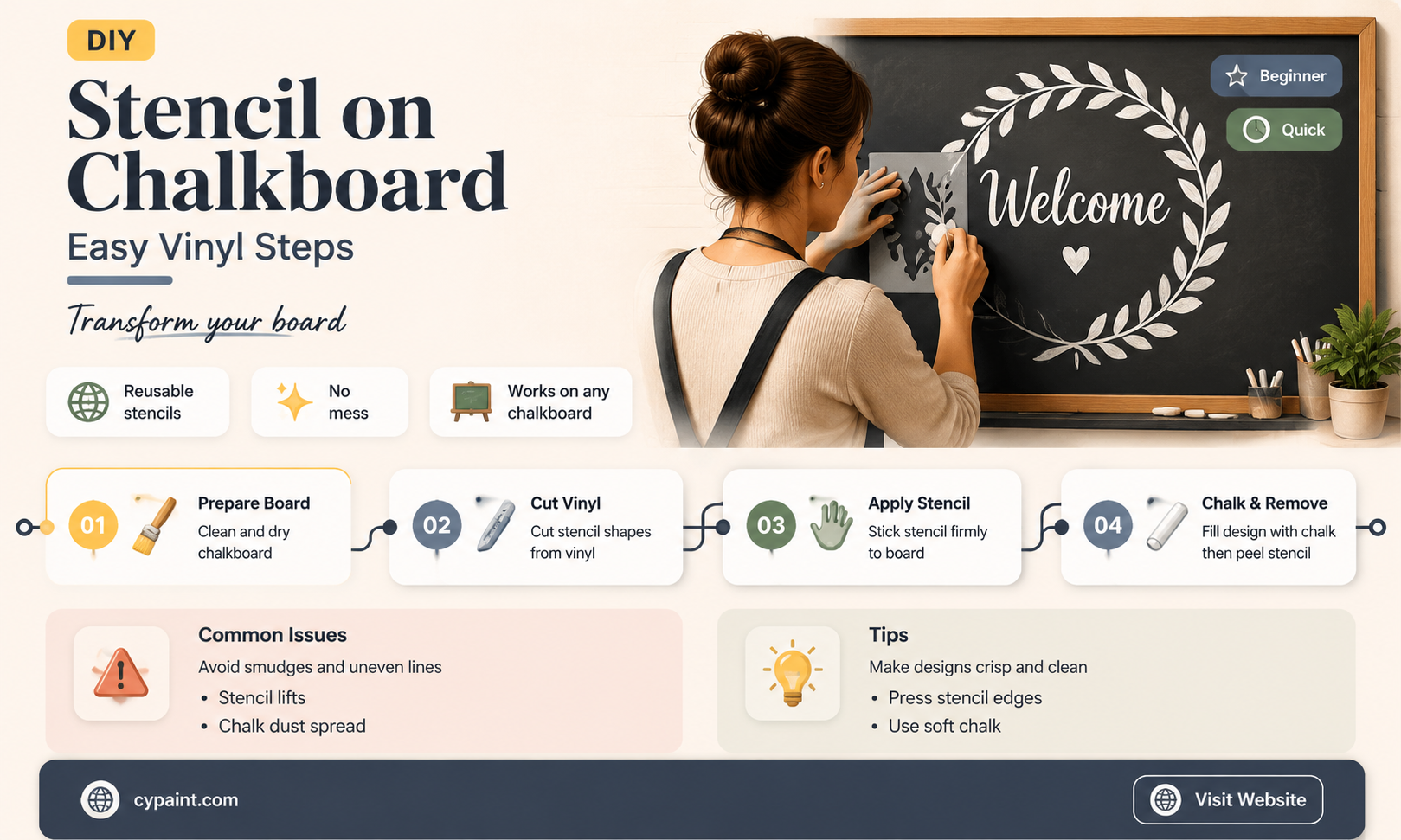 can you do a vinyl stencil on chalkboard paint