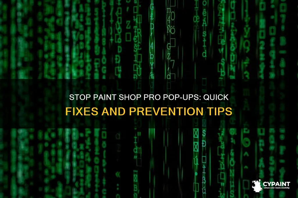 how to stop paint shop pro pop ups