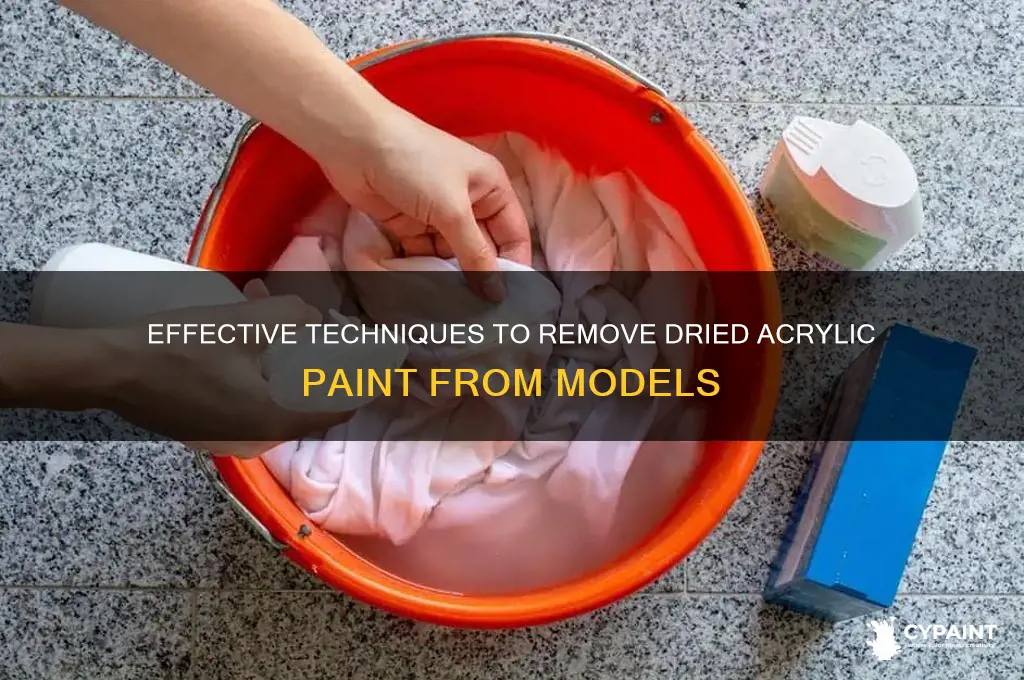 how to strip dried acylic paint from model
