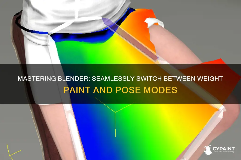 how to switch between wieght paint and pose