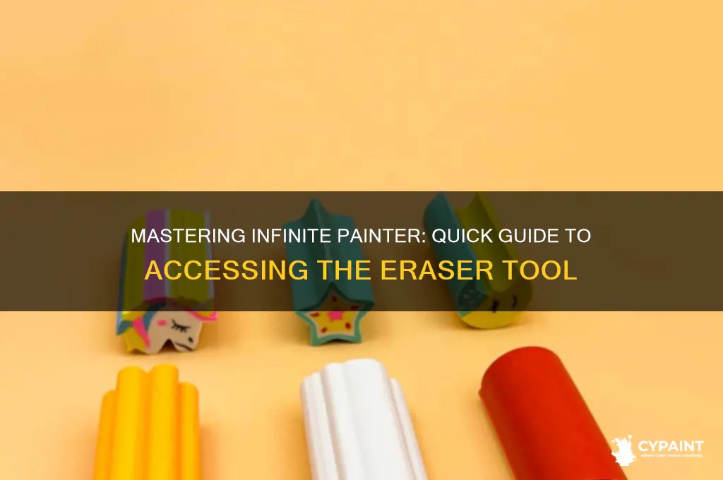 how to switch to eraser in infinite painter