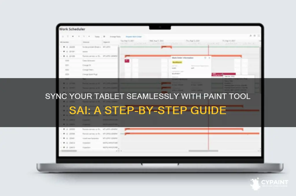 how to sync tablet with paint tool sai
