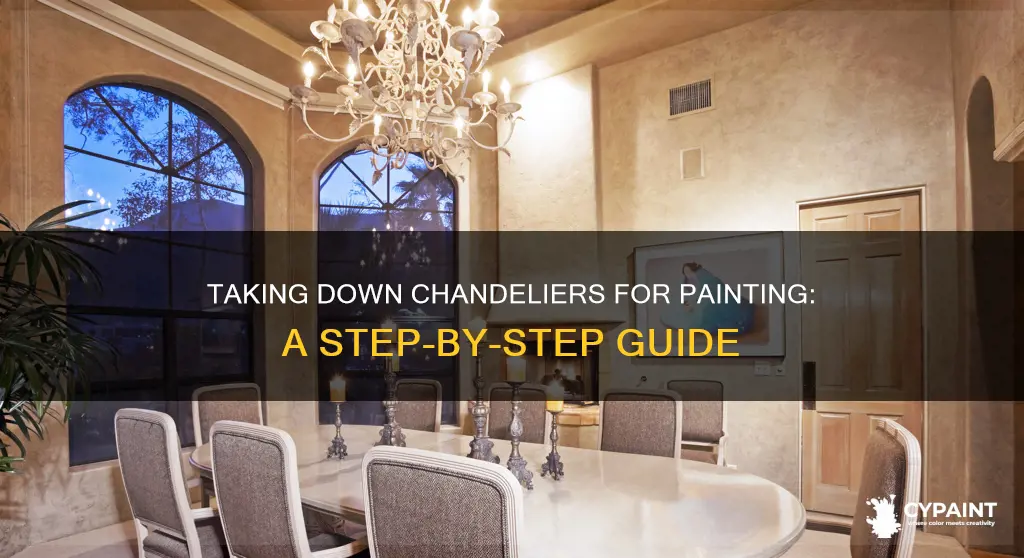 how to take down a chandelier to paint it
