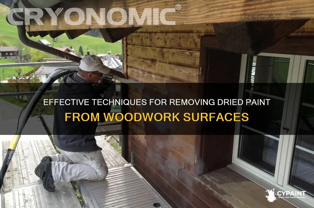 how to take dried paint off of woodwork