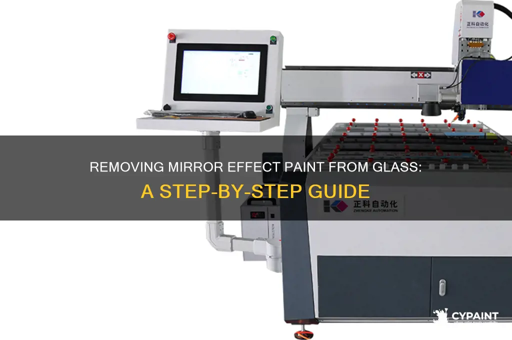 how to take mirror effect paint off glass