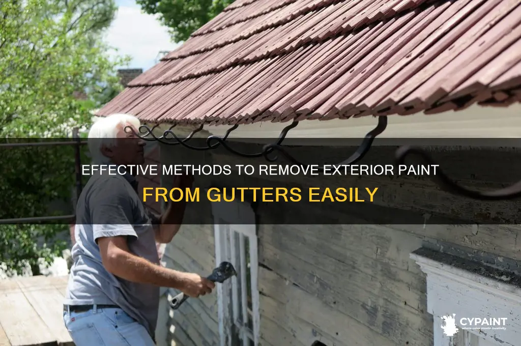 how to take off extior paint on gutters