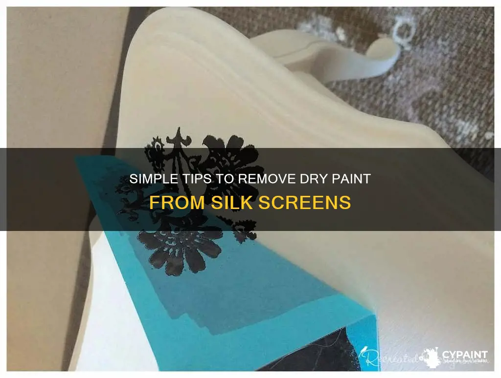 how to take out dry paint from silk screen