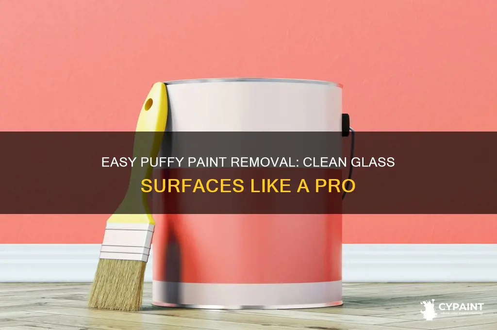 how to take puffy paint off of glass