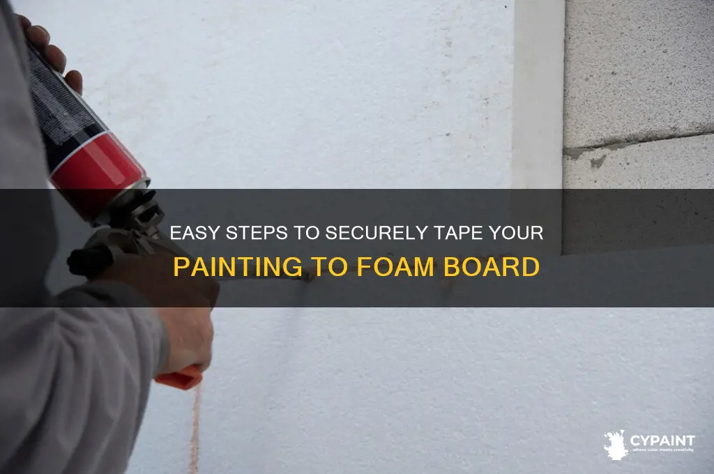 how to tape a painting to foam board