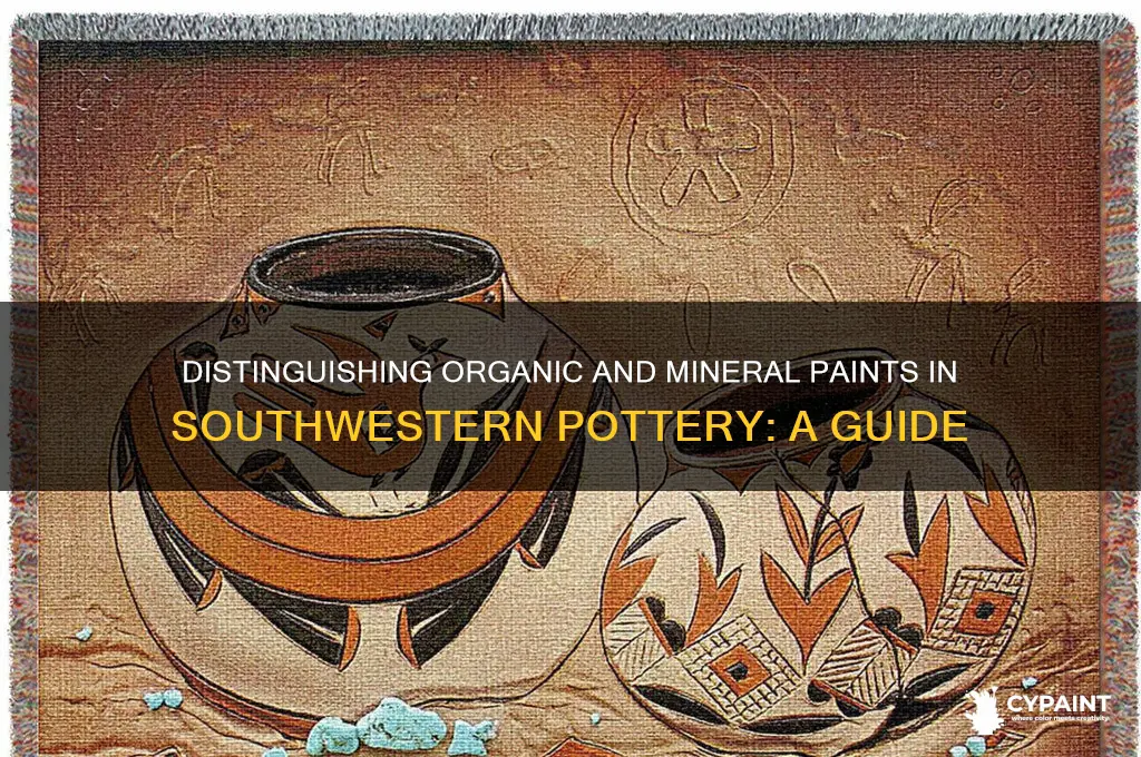 how to tell organic and mineral paint in southwestern pottery