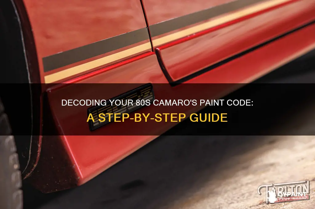 how to tell the paint code on and eighties camaro