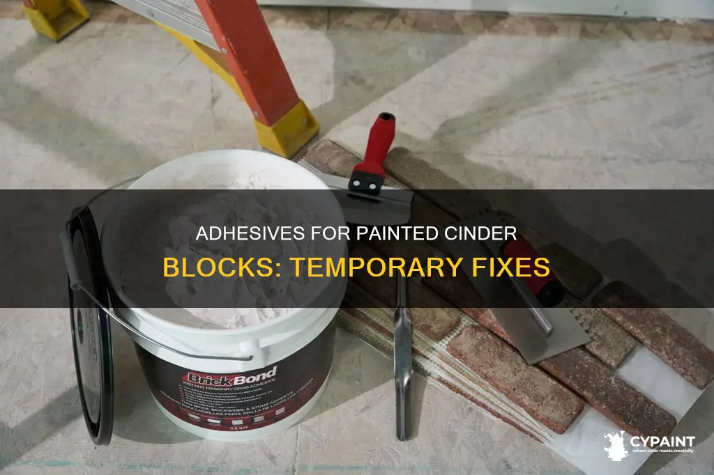 how to temporarily stick things on painted cinder block