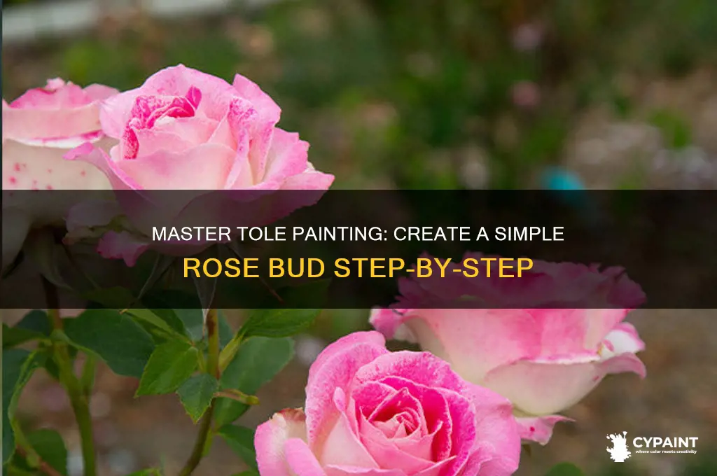 how to tole paint a simple rose bud