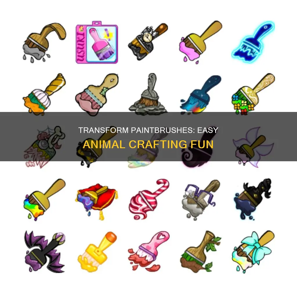 how to turn a paint prush into an animal