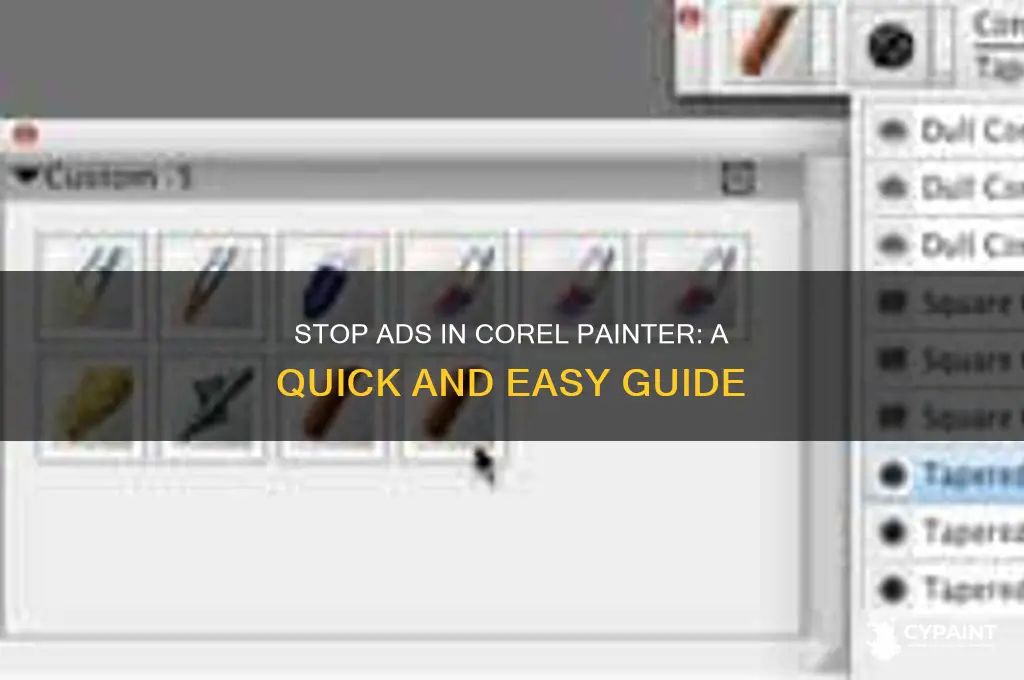 how to turn off ads in corel painter