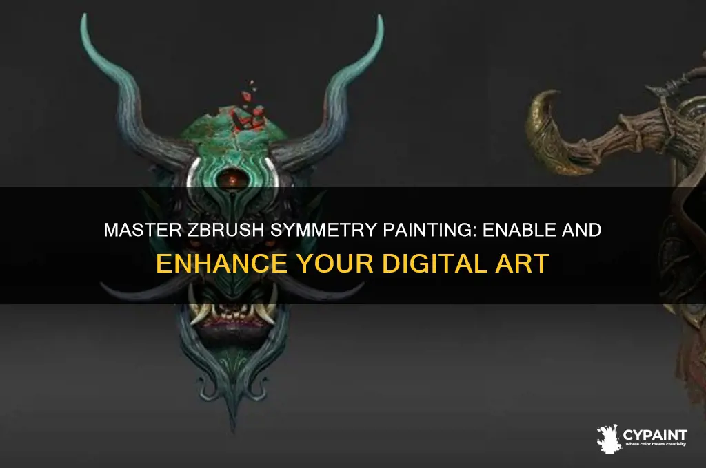 how to turn on symmetry painting in zbrush