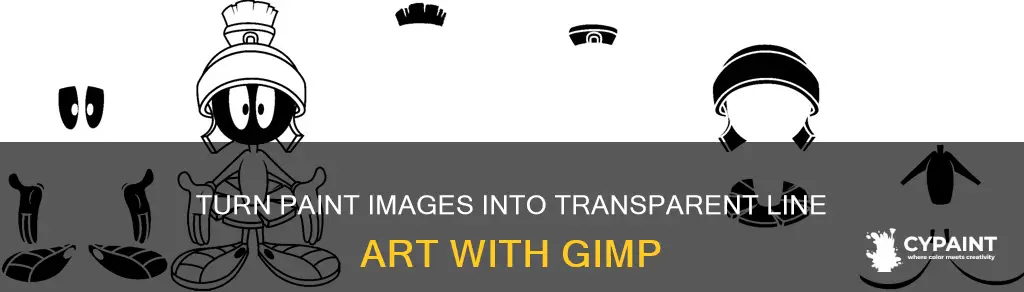how to turn paint image into transparent lineart gimp