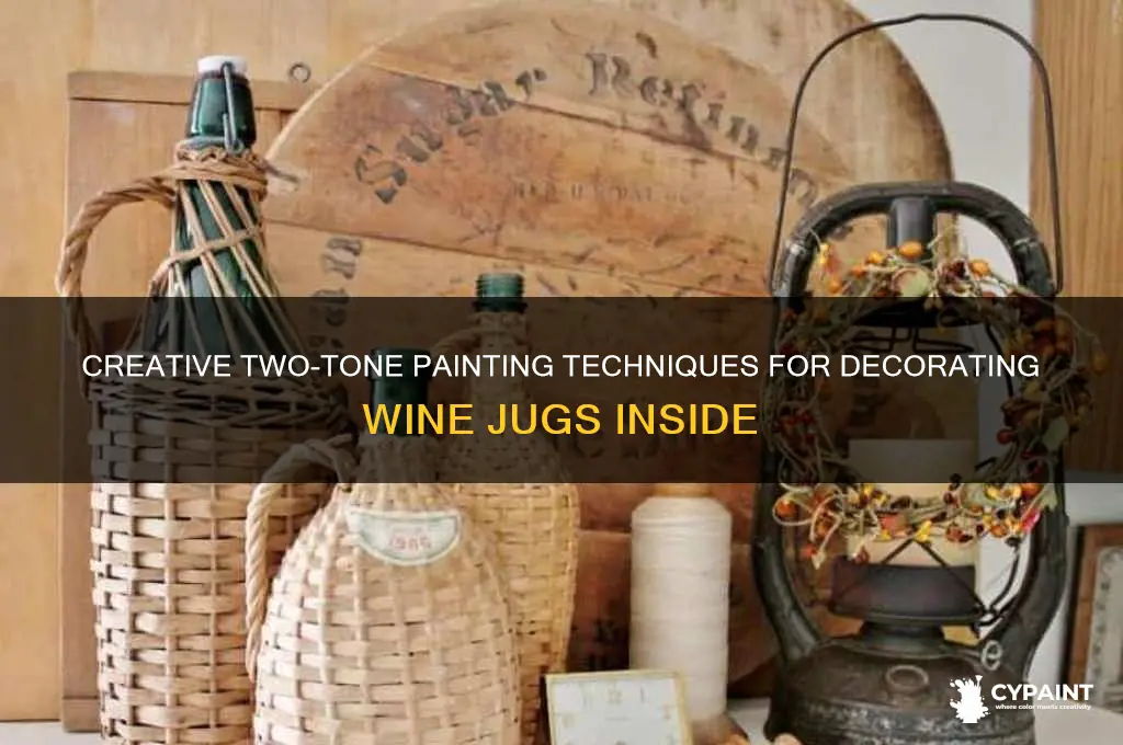 how to two tone paint the inside of wine jugs