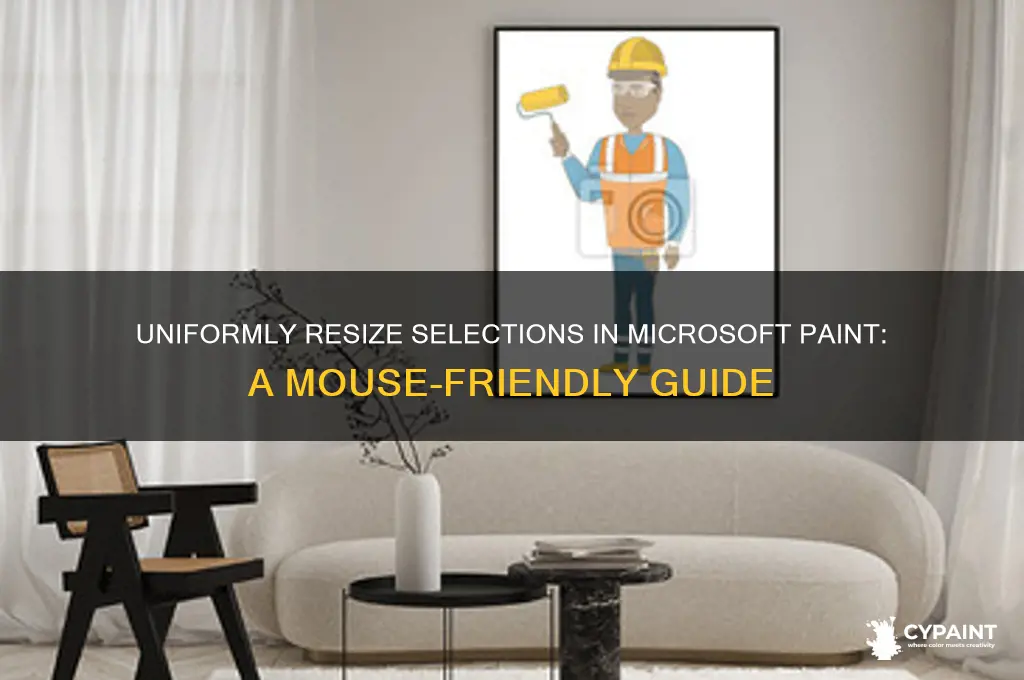 how to uniformly change selected size with mouse microsoft paint