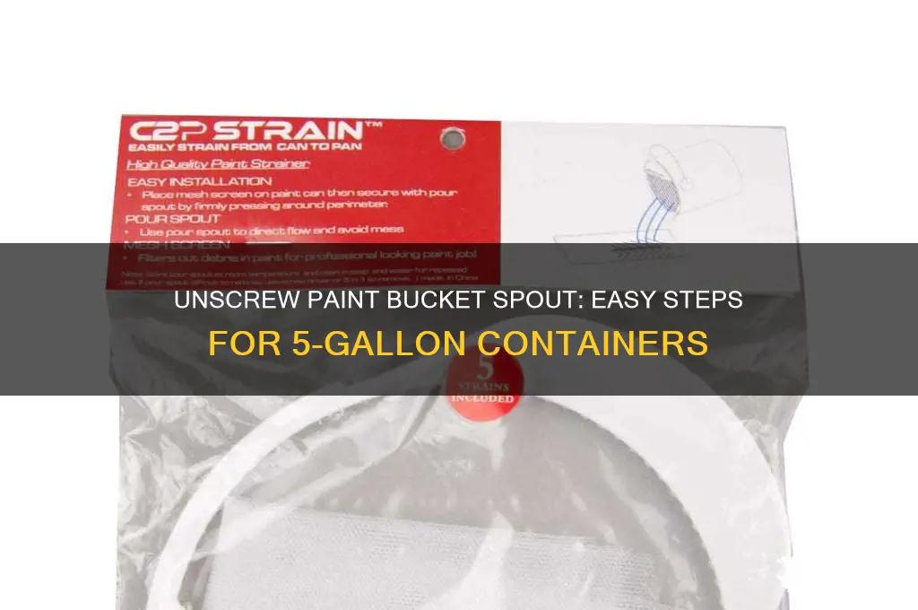 how to unscrew the spout for 5 gallon paint bucket