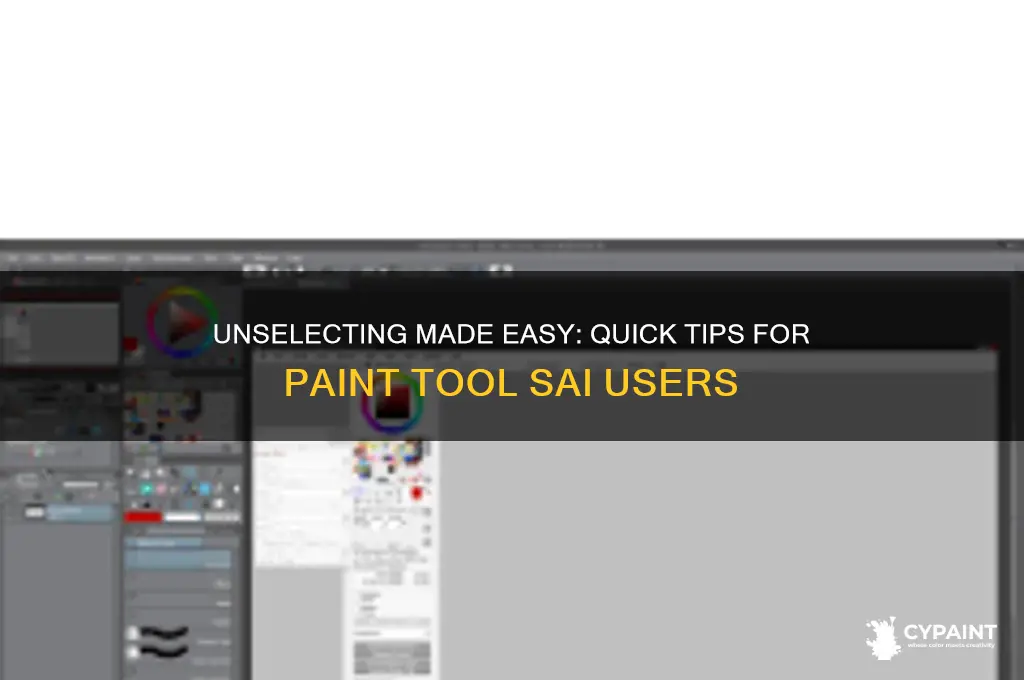 how to unselect something in paint too sai