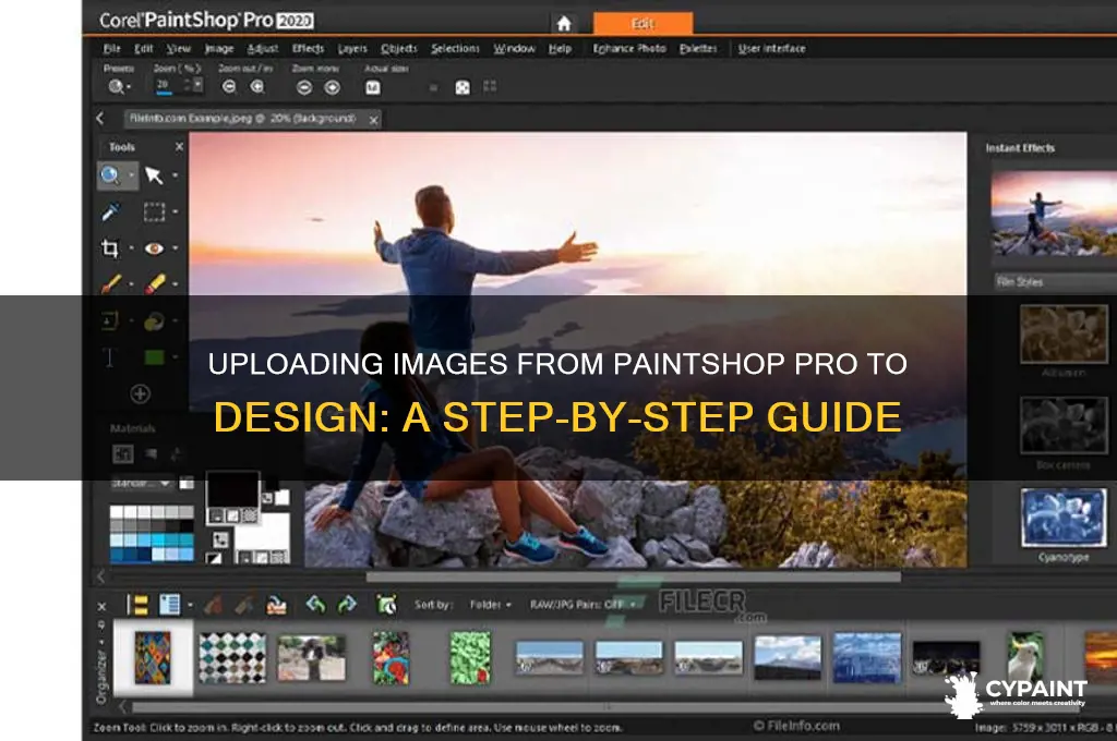 how to upload image from paint shop pro to design