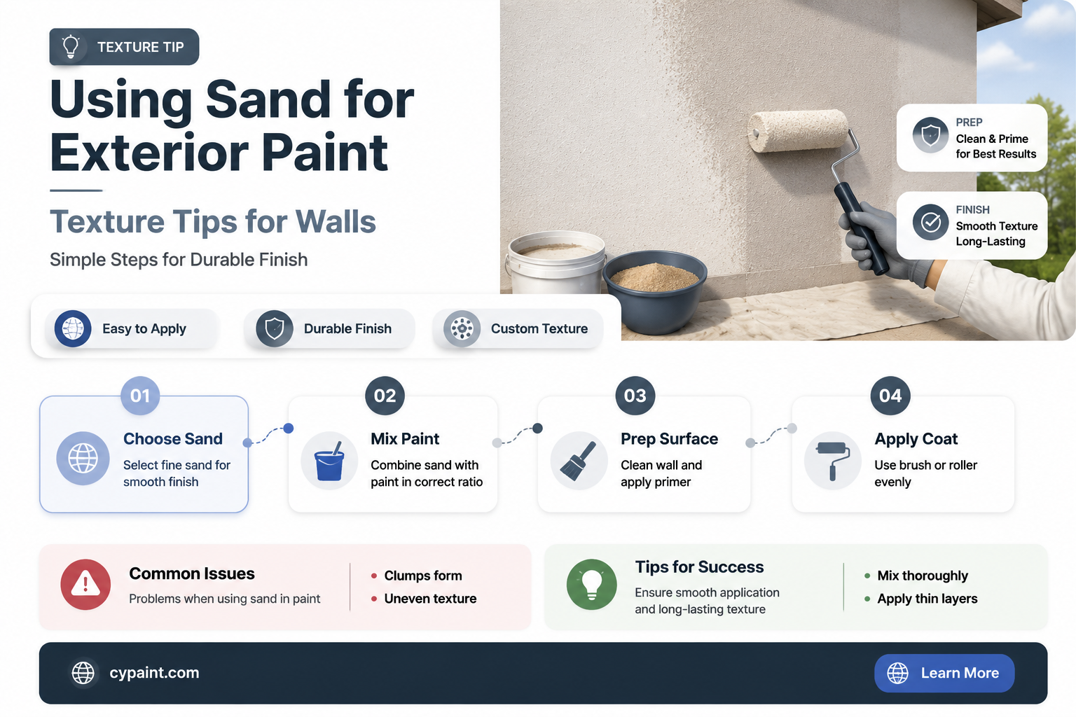 can you add sand to exterior paint for texture