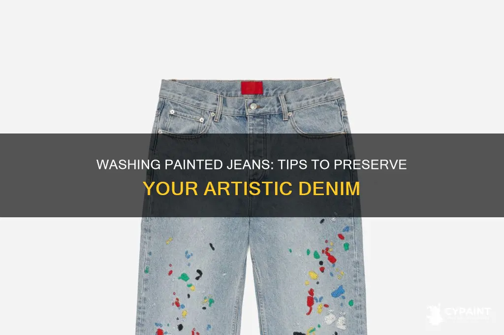 how to wash jeans with paint on them