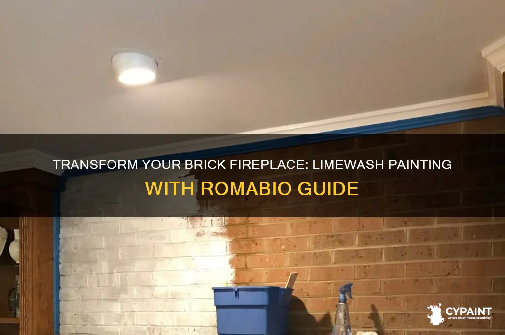 how to whitewash your brick fireplace with limewash paint romabio