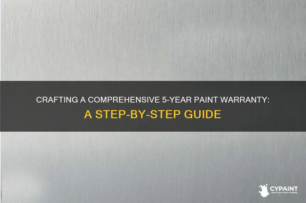 how to write a 5-year paint warranty