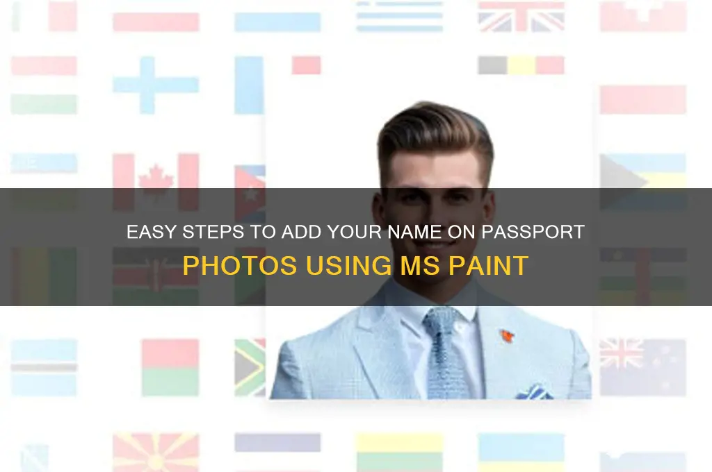how to write name on passport size photo in paint