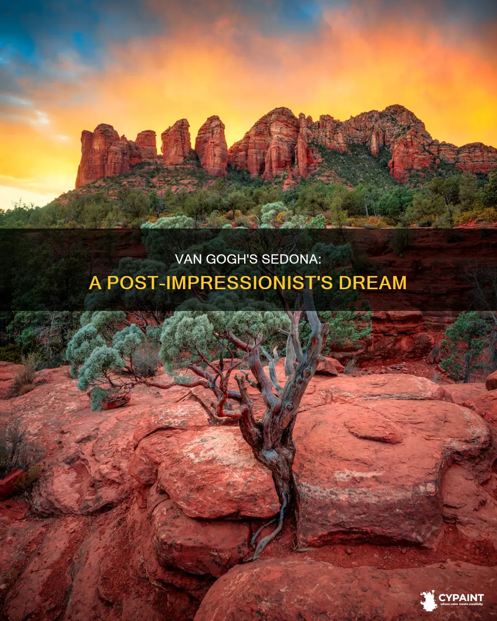 how would van gogh paint a sedona az landscape
