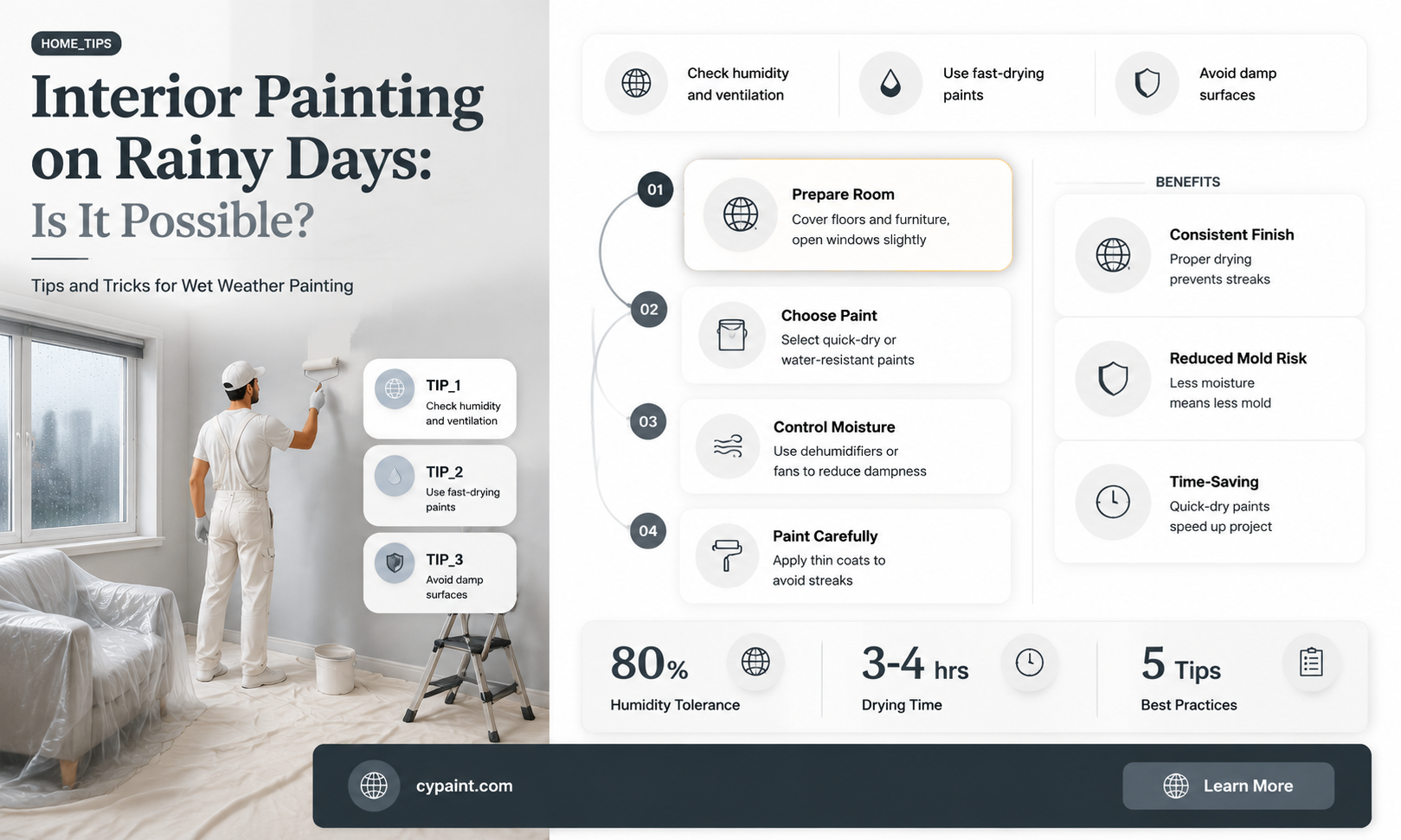 can you do interior painting on a rainy day