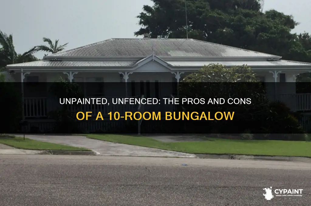 is a 10rooms bungalow not painted not fenced
