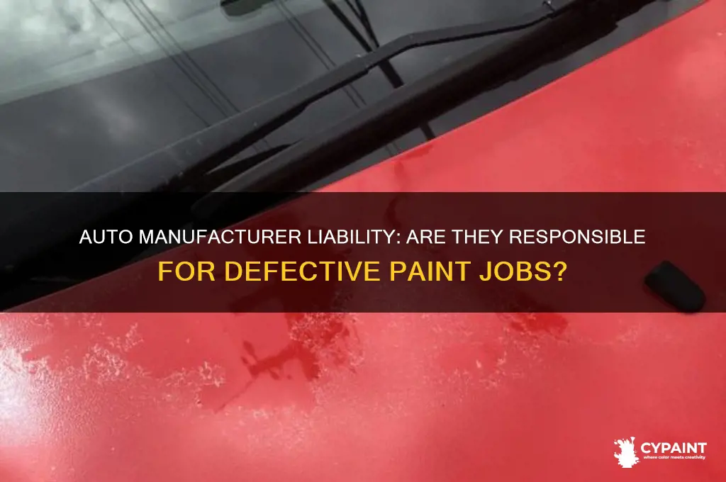 is a auto manufacturer responsible for bad paint