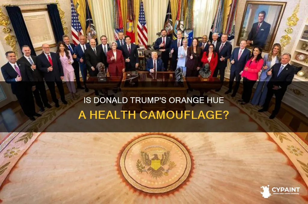 is donald trump painted orange to hide he