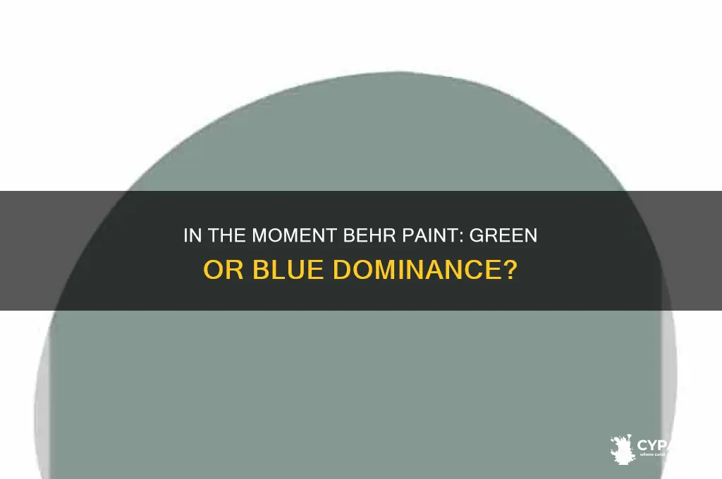 is in the moment behr paint more green or blue