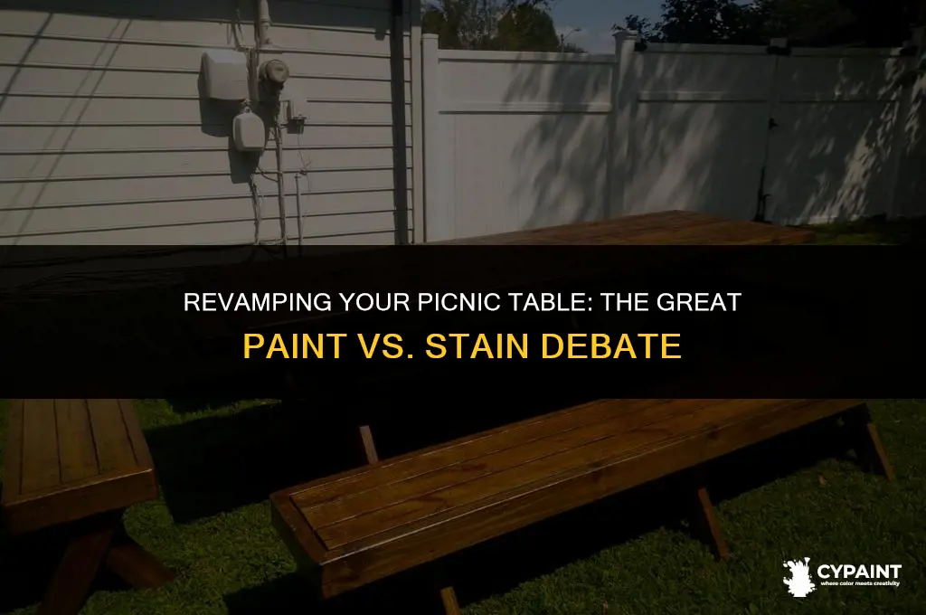 is it better to paint or stain a picnic table