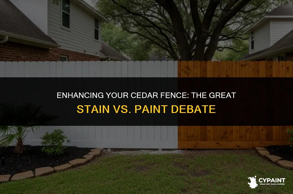 is it better to stain or paint a cedar fence