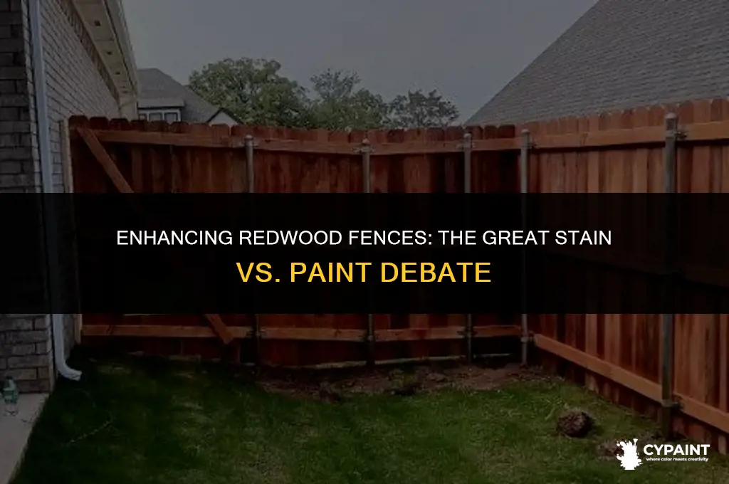 is it better to stain or paint a redwood fence