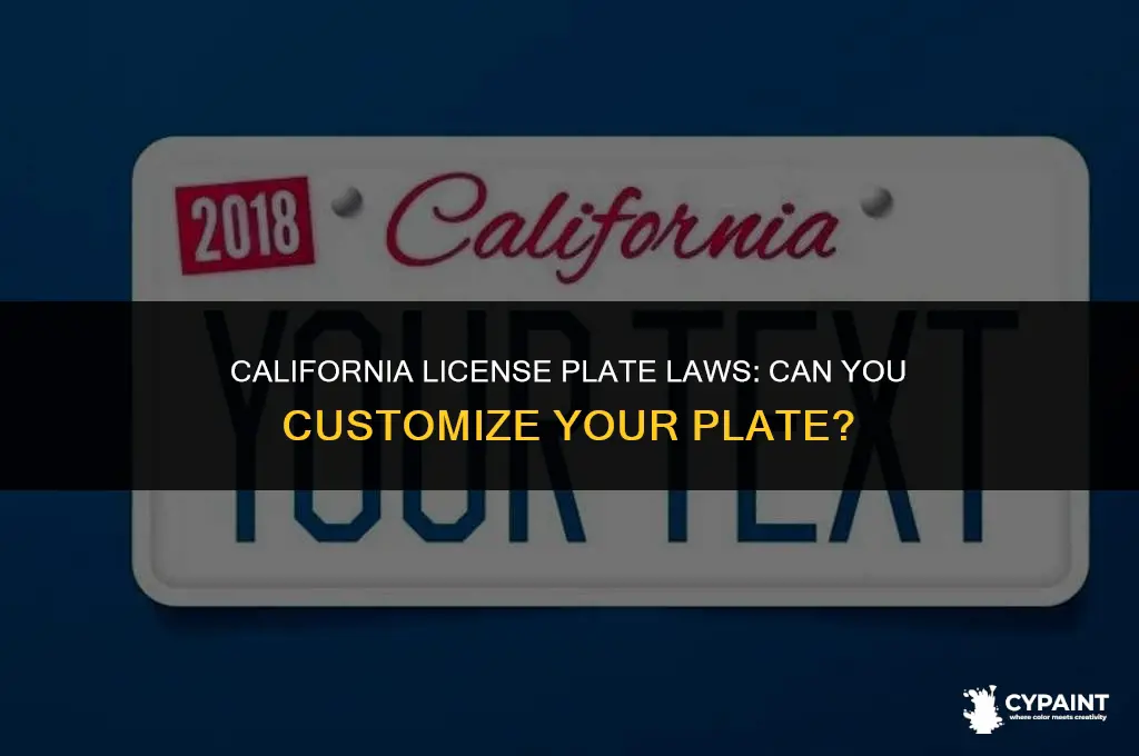 is it illegal to paint your license plate in california