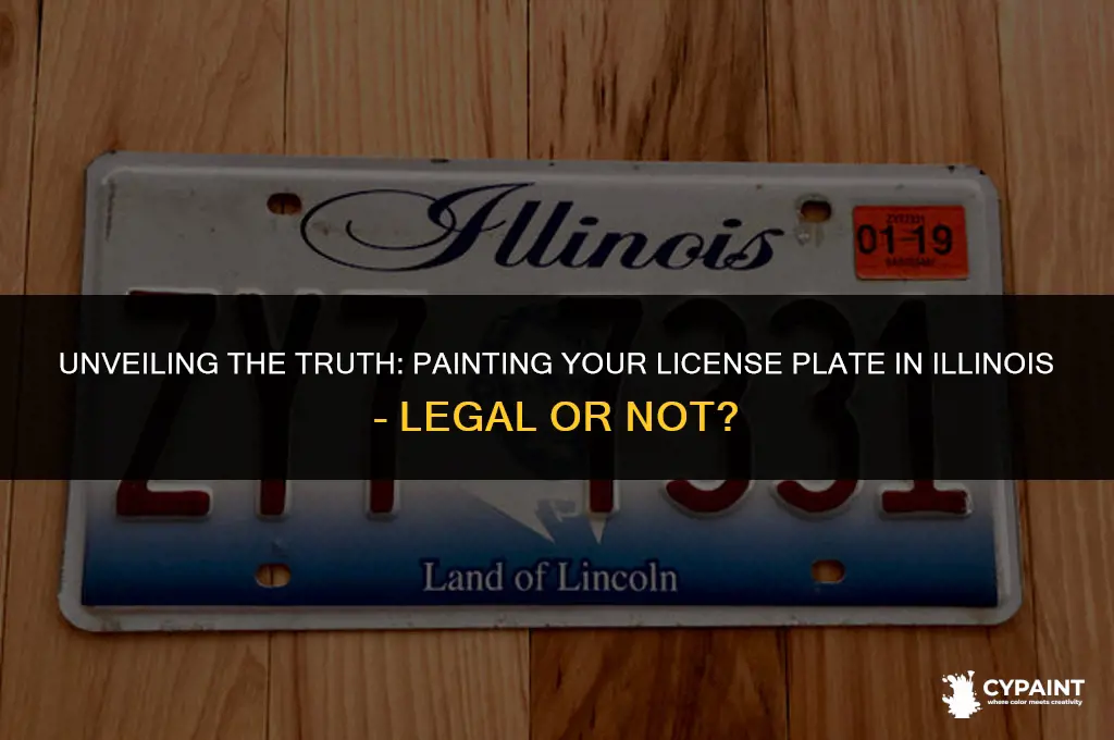 is it illegal to paint your license plate in illinois