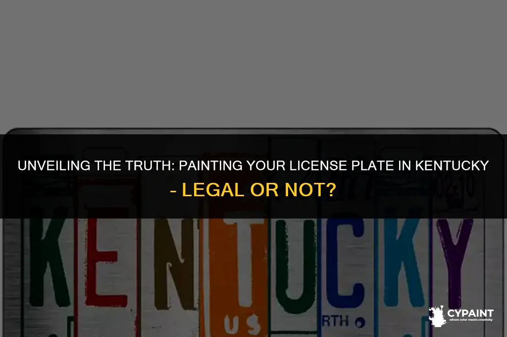 is it illegal to paint your license plate in kentucky