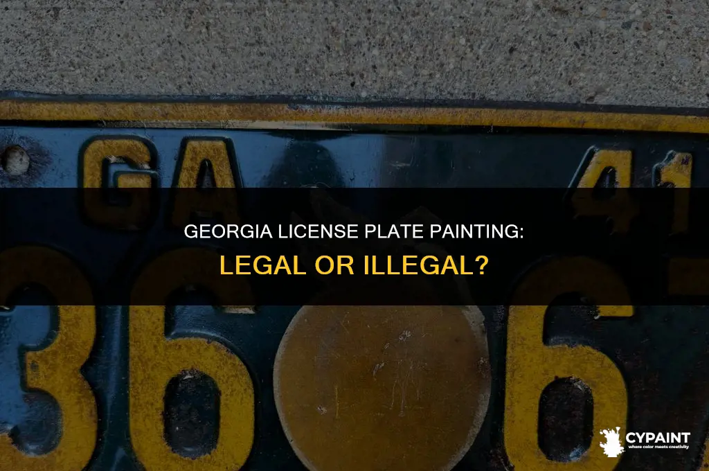 is it legal in georgia to paint a license plate