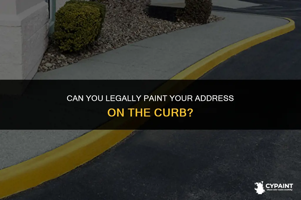 is it legal to paint your address on your curb