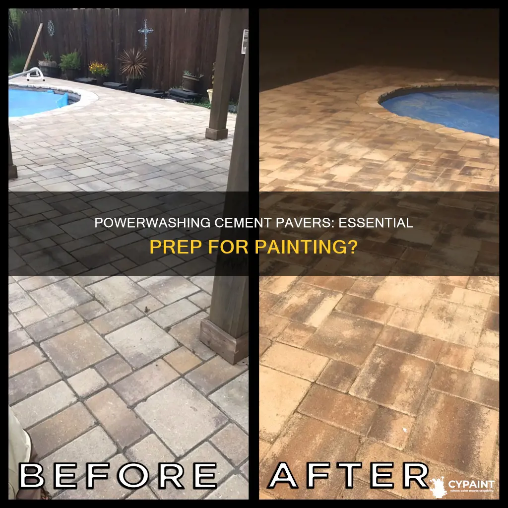 is it necessary to powerwash cement pavers before painting